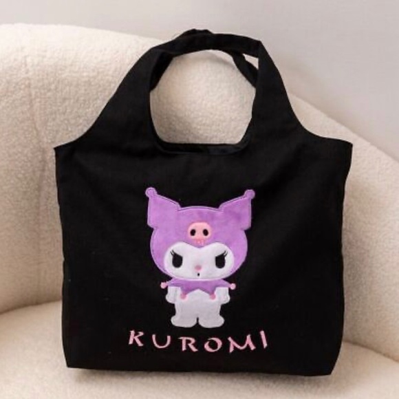 Sanrio Handbags - Sanrio Black Kuromi Canvas Shoulder Tote Bag
